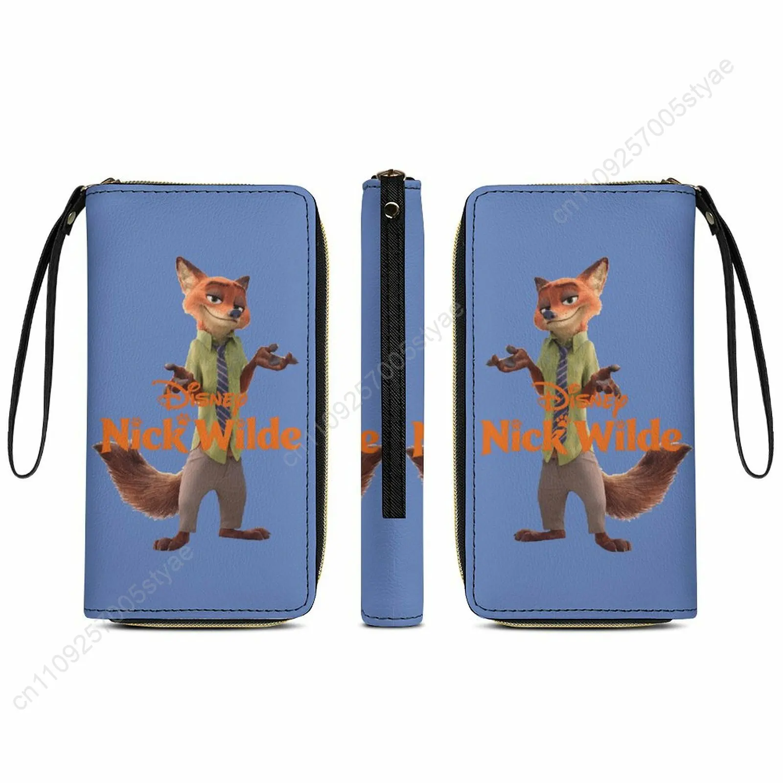 

Nick Wilde Leather Wallet Disney Licensed Customizable Personalized Design Your Pattern Portable Design Double-sided Printing