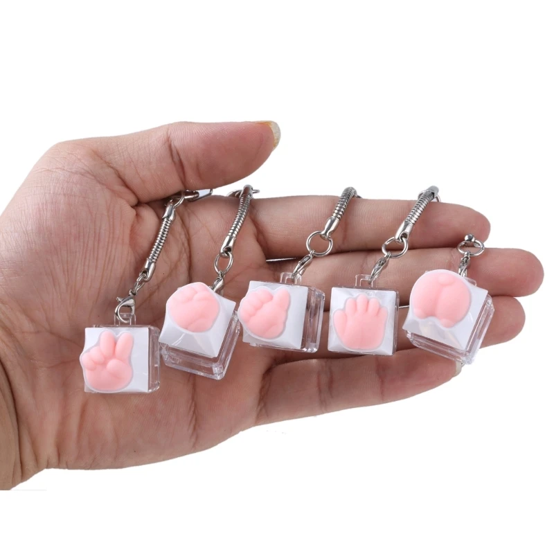 Keyboards Switches Tester Tool Cartoon Key Switches Testing Keychain Toy for Mechanical Keyboards Stress Relief Toy