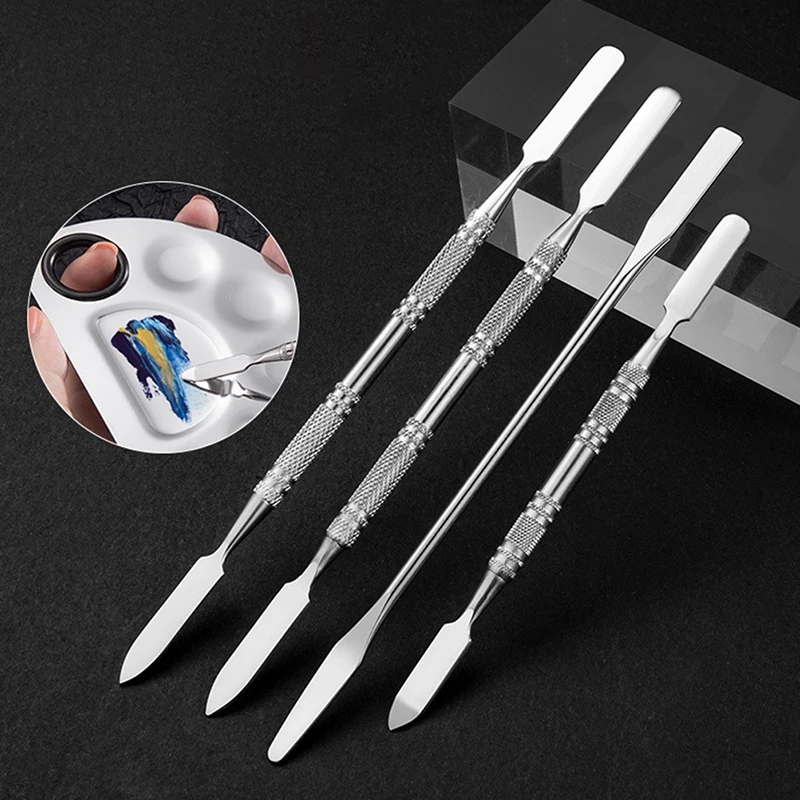 Single ou Dual Heads Maquiagem Espátula, Aço Inoxidável Mixing Stick, Foundation Cream Mixing Tool, Maquiagem Cosmética Ferramenta