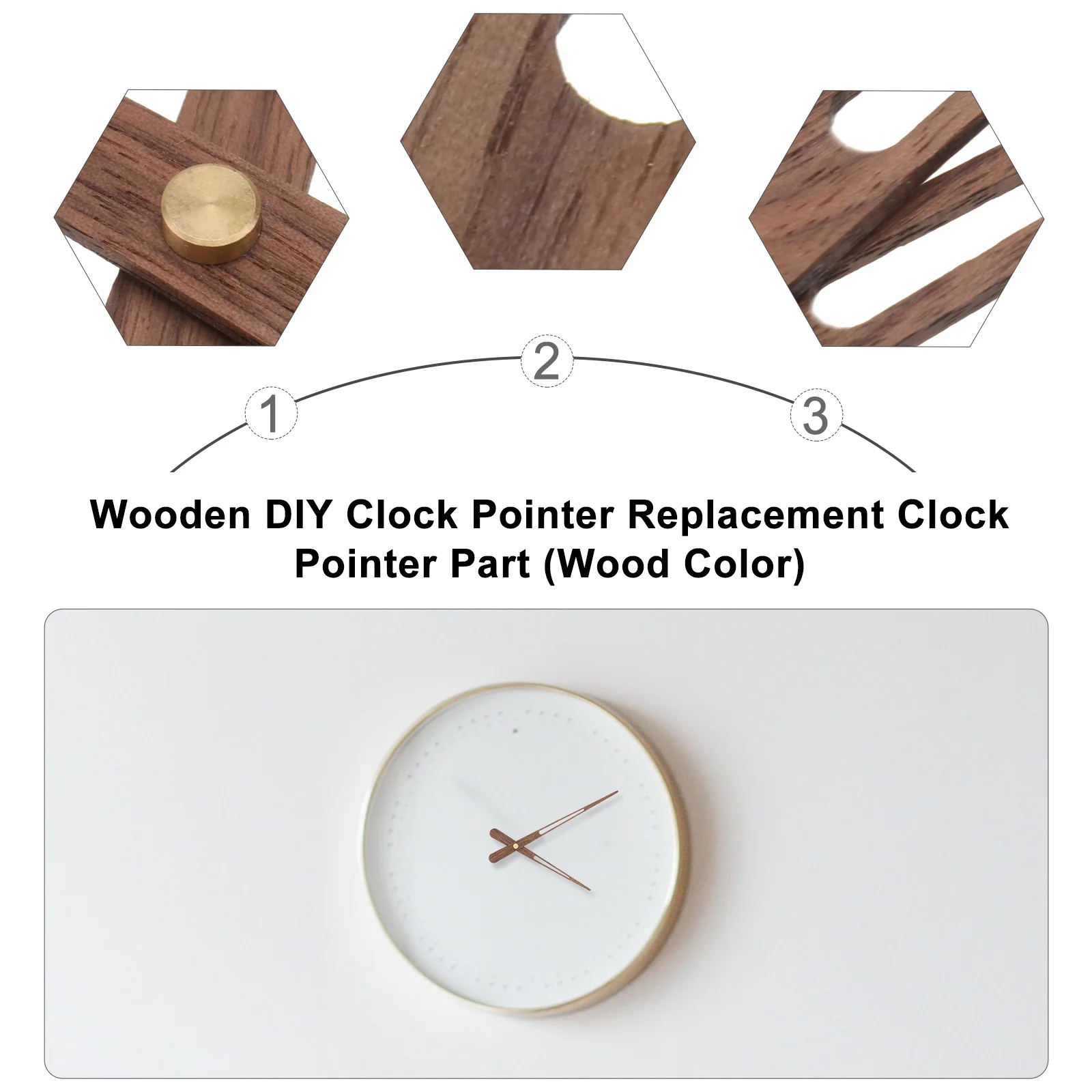 

5pcs Large Wooden Hands Home Repair Replacement Durable Diy Clock Pointer Parts Accessories Mute Hands Clock Supplies