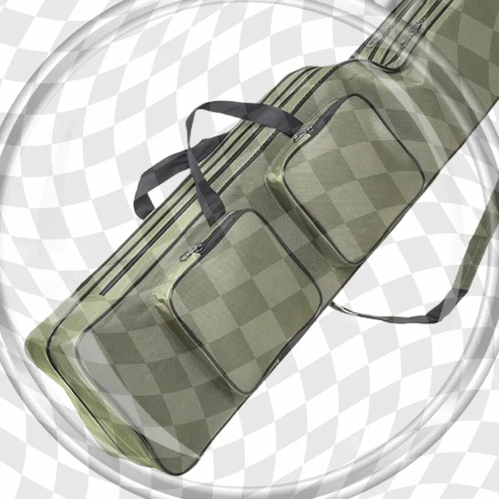 Fishing Rod Bags 150cm Waterproof Oxford Fish Pole Carrier Case for Men (Green)