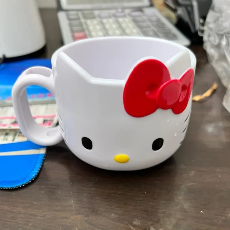 1pc Y2k Sanrio Hello Kitty Plastic Mug, Cute Mouthwash Cup, Kawaii Toothbrush Handle Cup, Coffee Milk Cup, Kitchen Supplies Gift