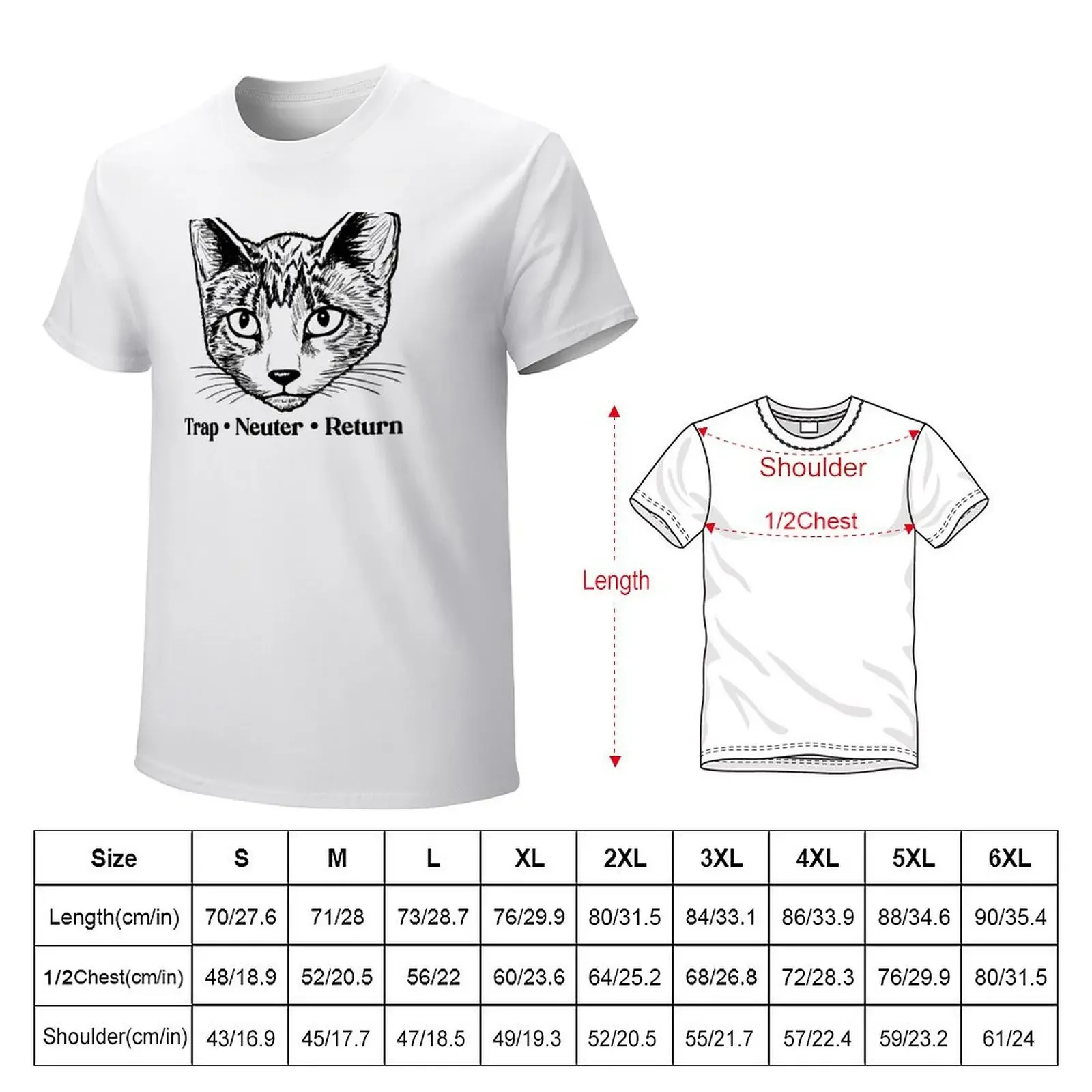 TNR Trap Neuter Return Feral Cats Rescue T-Shirt summer top aesthetic clothes cute tops vintage clothes t shirts for men cotton