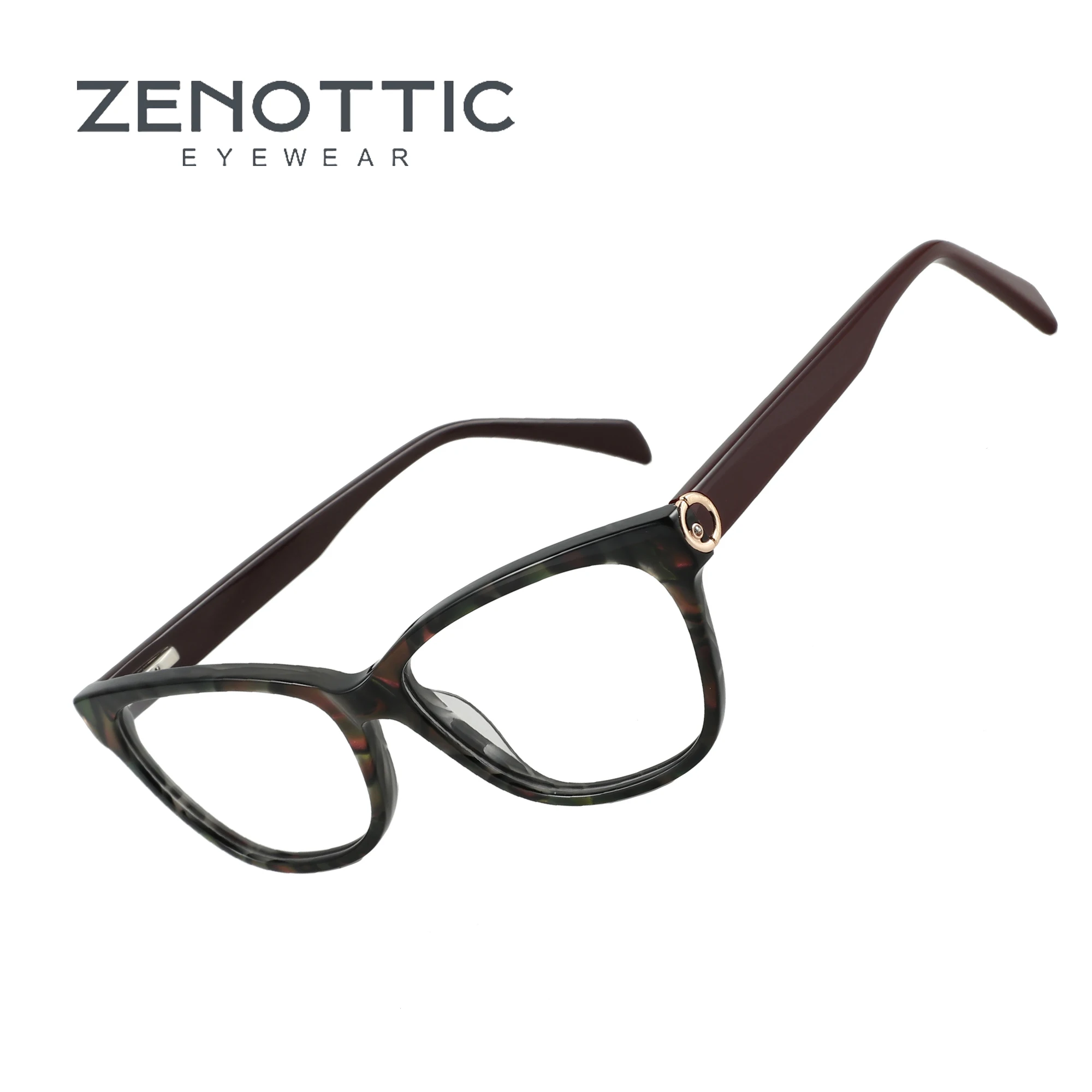 

ZENOTTIC 2024 Fashion Design Optical Glasses Frame Women Classical Eyewear Non-Prescription Acetate Square Eyeglasses MG6611