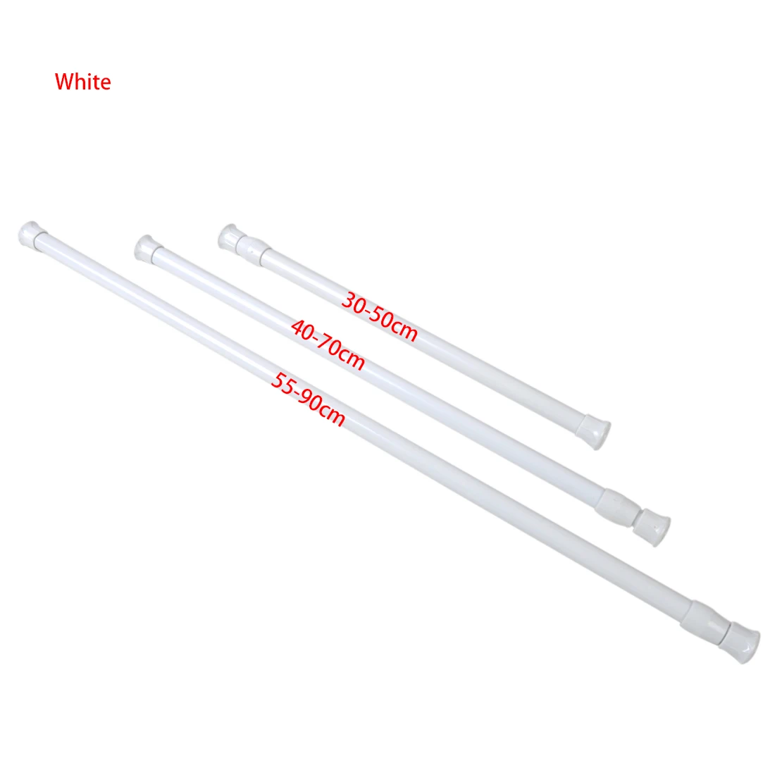 Extendable Adjustable 30-50cm Spring Loaded Tension Rod Rail Pole Hanger Telescopic Curtain Shower Bathroom Window Products