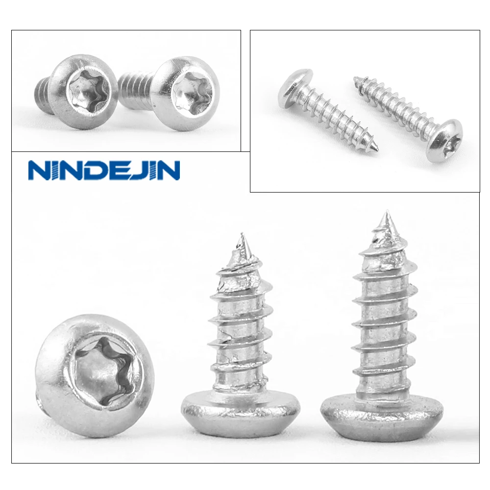 10-50pcs 팬 헤드 Torx 드라이브 셀프 태핑 나사 304 스테인레스 스틸 M2 M3 M3.5 M4 M5 M6 둥근 머리 6 로브 스타 태핑 나사
