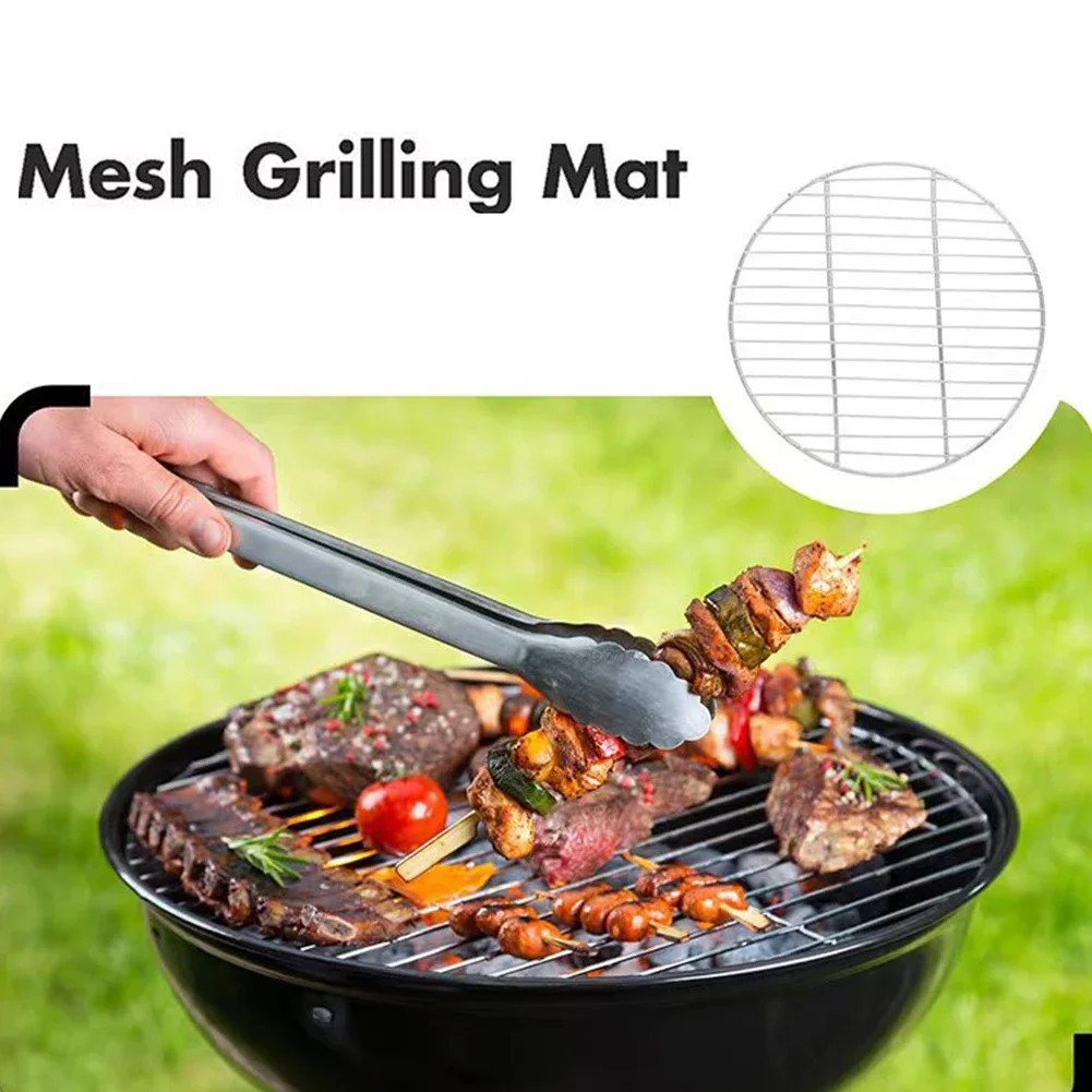 

30cm/35cm/40cm Barbecue Grill Stainless Steel Round Grid Net Barbecue Net Baking Tray BBQ Grid For Camping Stoves