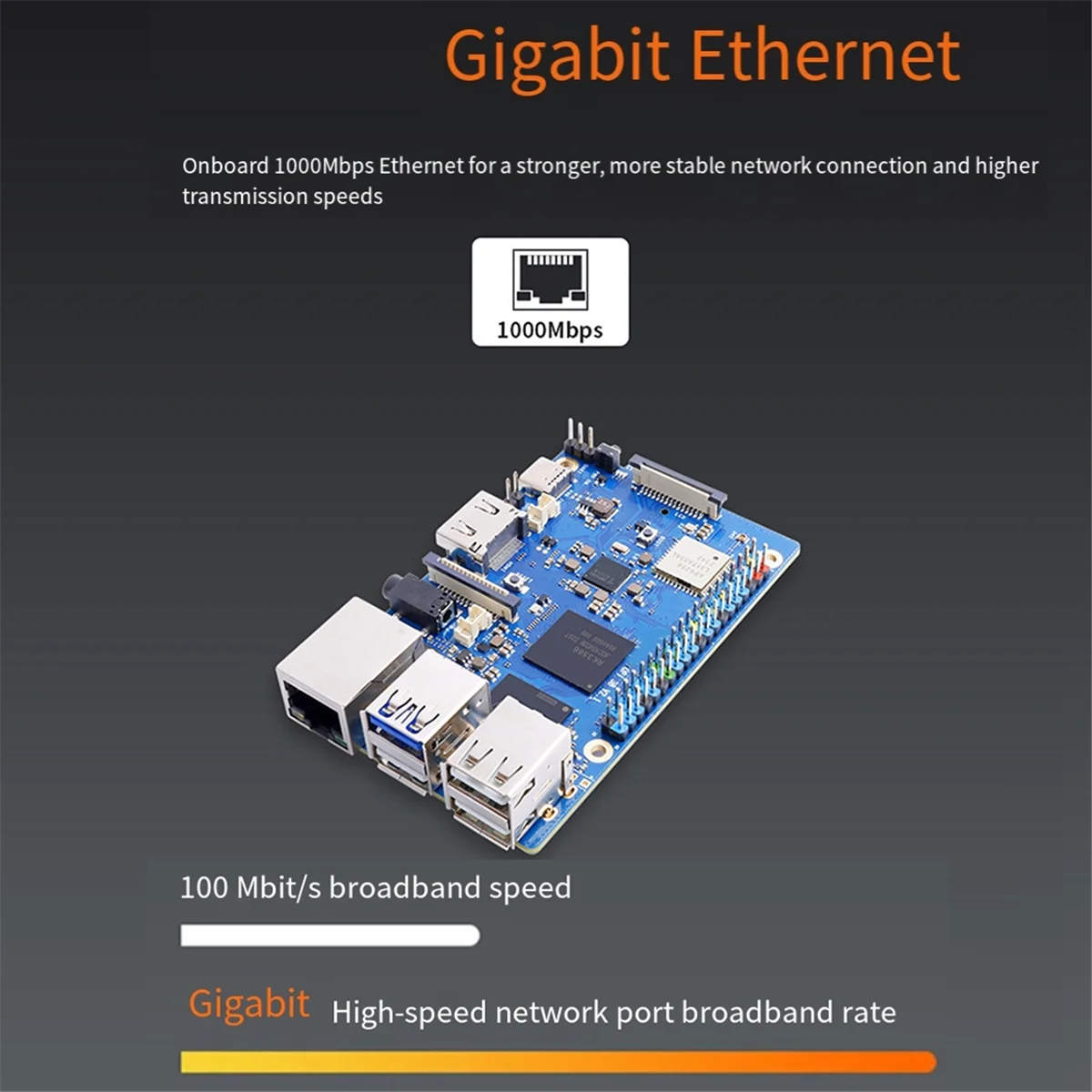 وحدة لوحة التطوير للوحة تطوير Orange Pi 3B Orange Pi 3B رباعية النواة RK3566 تدعم وحدة EMMC، ذاكرة الوصول العشوائي 4 جيجابايت