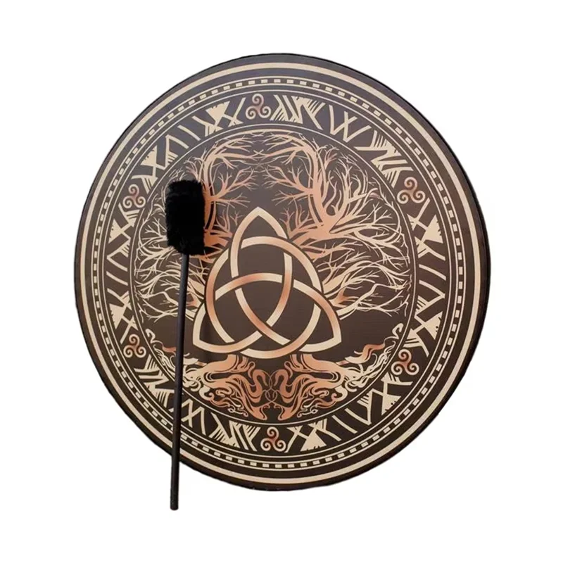 

Винтажный барабан ABKV-Shamanceltic, сибирский тамбурин для духовной музыки, в комплекте с палочкой для барабана, декор для дома