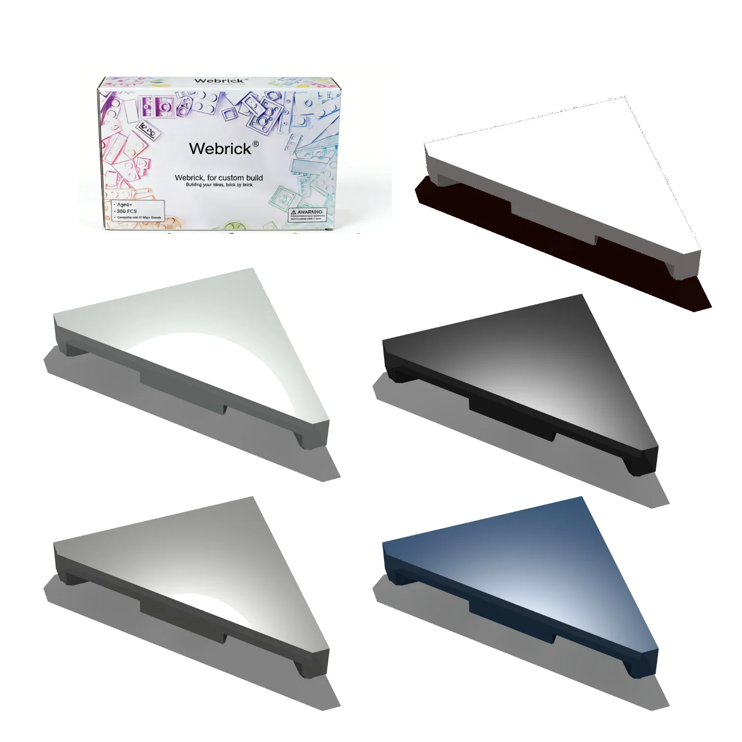 

100 шт. 35787 Треугольные световые панели-плитки, набор квадратных строительных блоков с коробкой, 100% совместимые детали для конструкторов