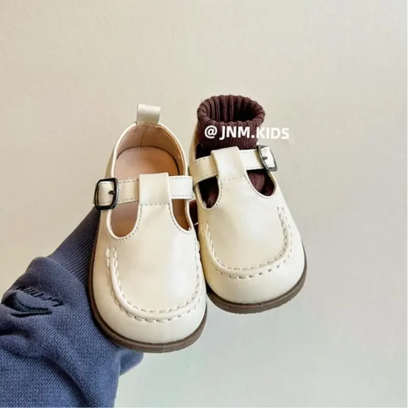 

Spring Autumn Little Kids Peas Leather Shoes British Style Baby Toddler Boys Girls Soft Bottom Toddler Mary Janes Toddler Shoes