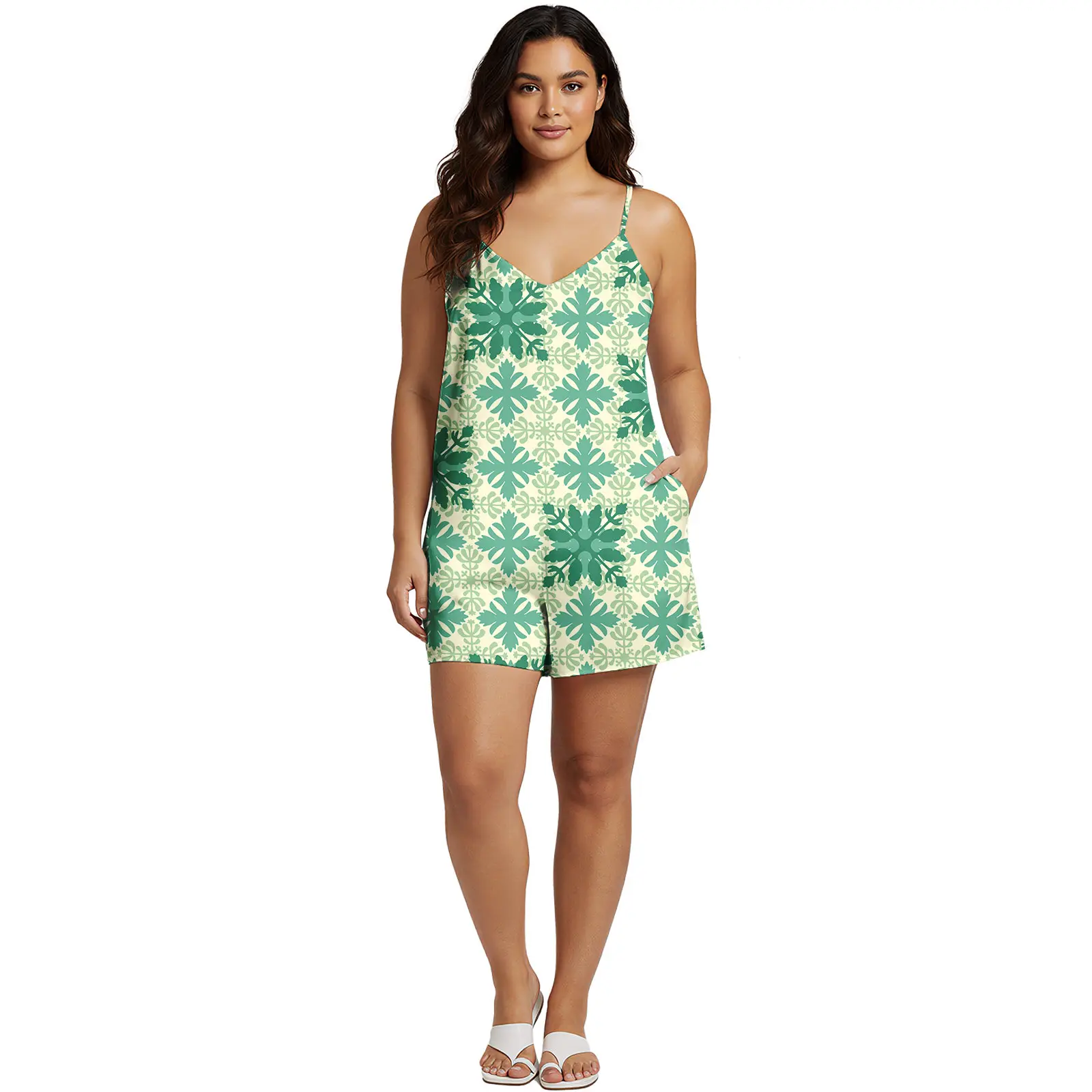Samoan Design Custom Clothes Ladies Sexy Halter Jumpsuits Polynesian Tribal Style Cozy Women Playsuits Pocket Hawaiian Romper