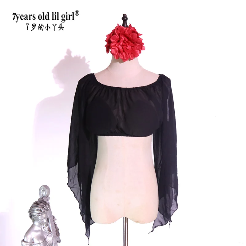 

7years Old Lil Girl 2025Chiffon Tribal Belly Dance Costume Top Bohemia Gypsy Modern Multiple Colors CP01