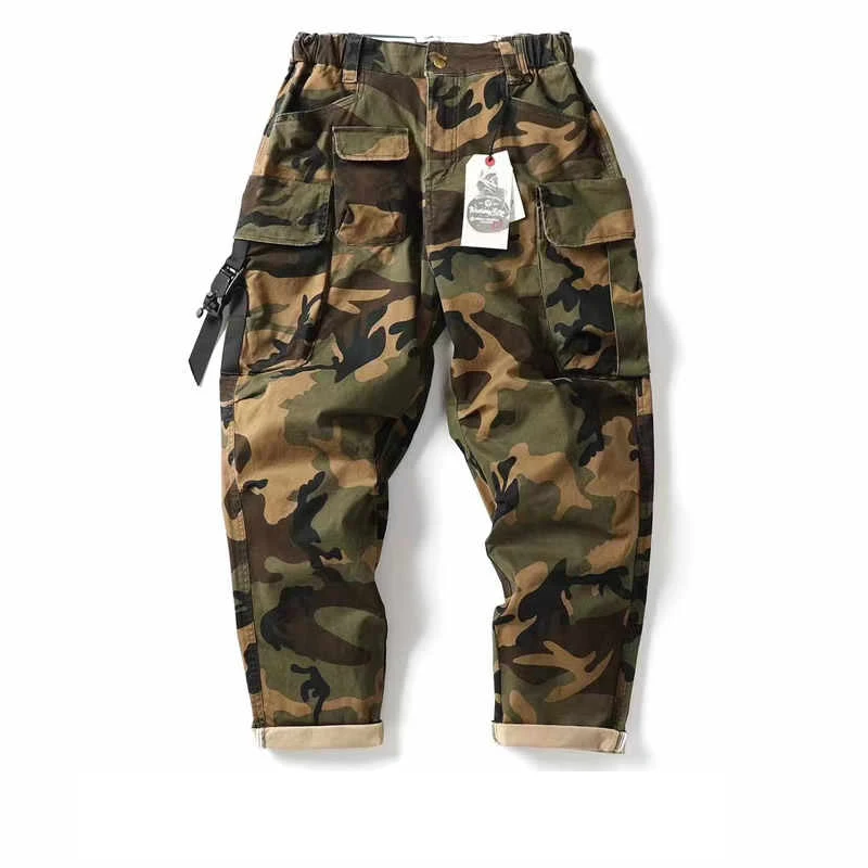 

Trendy Japanese Camouflage Pocket Casual Pants Men's Loose Retro Loose Small Leg Haren Pants