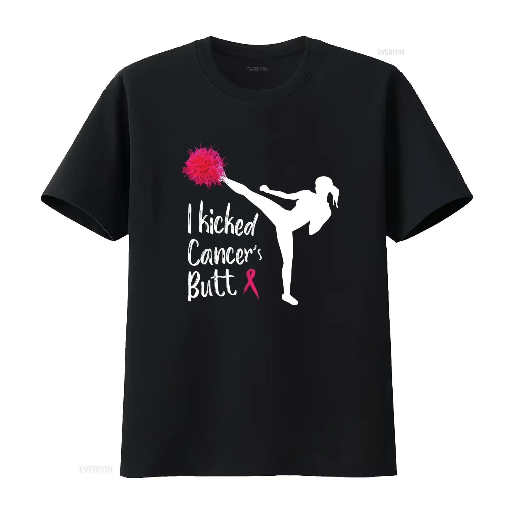 I kicked Cancer s Butt Funny T Shirt For Women Black X Large vintage Washed fashion designer clothes graphic
