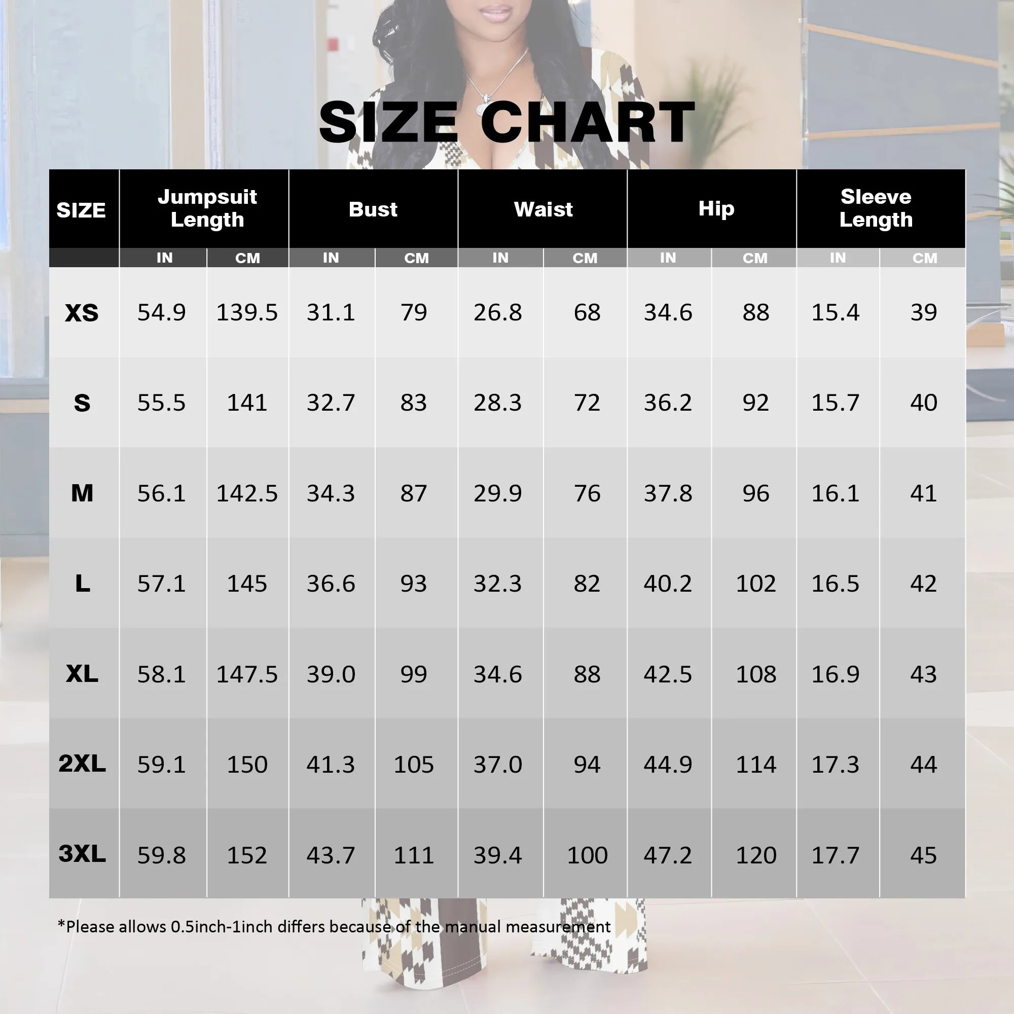 Green Watercolor Print Long Sleeve V Neck Jumpsuit Women’s Loose Fit Wide Leg Romper