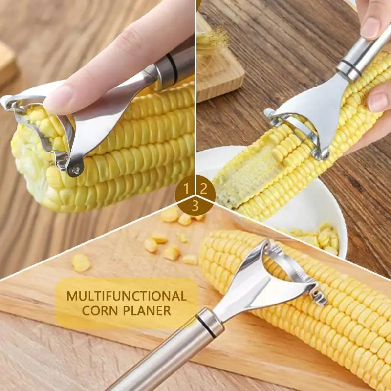 3/2/1PC Stainless Steel Corn Stripper Corns Threshing Corn Thresher Peeler Corn Kerneler Peeler Fruit Vegetable Kitchen Gadgets