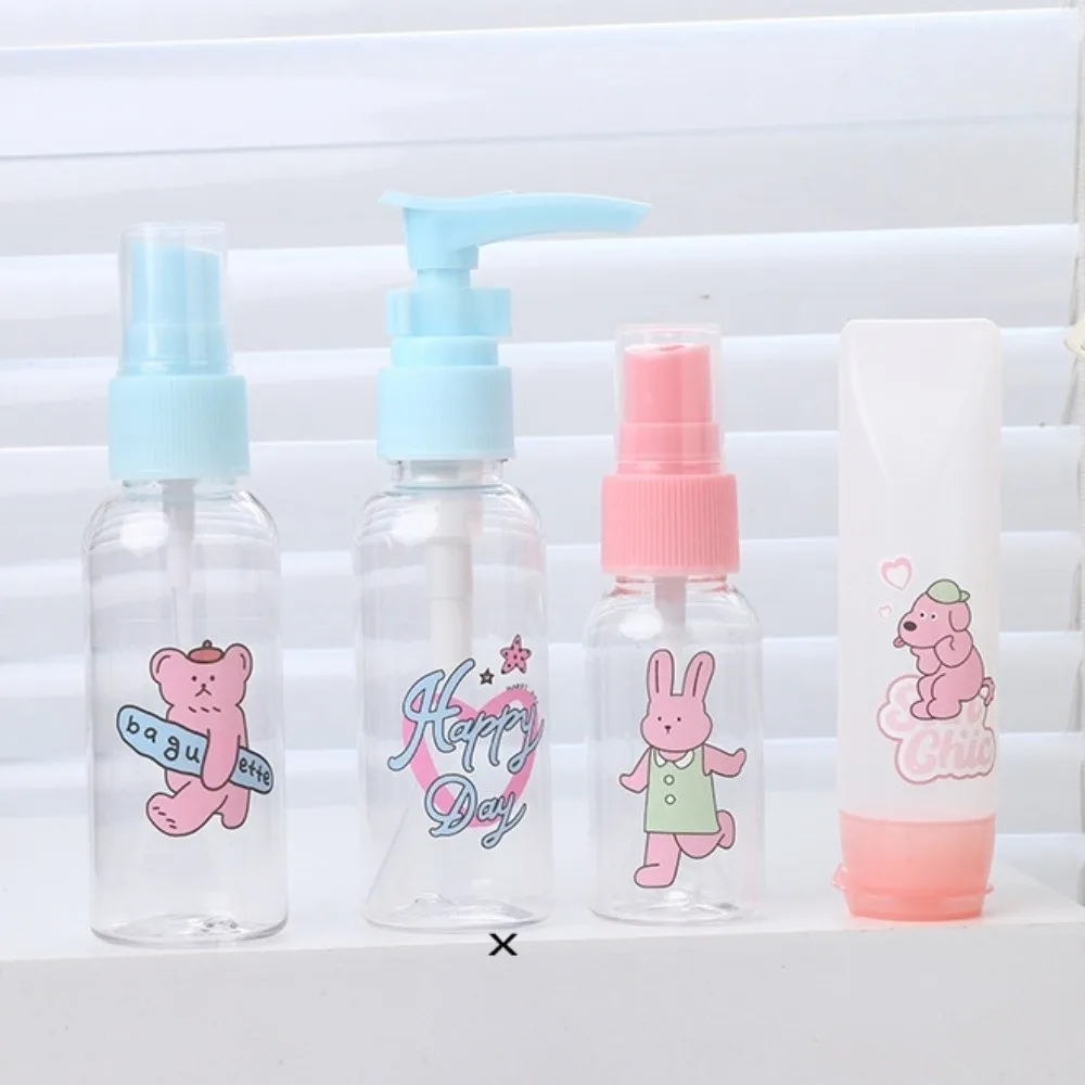 

Portable Skincare Makeup Dispensing Bottles Cartoon Cute Travel Bottles Set Empty Bottles Refillable Squeeze Bottle