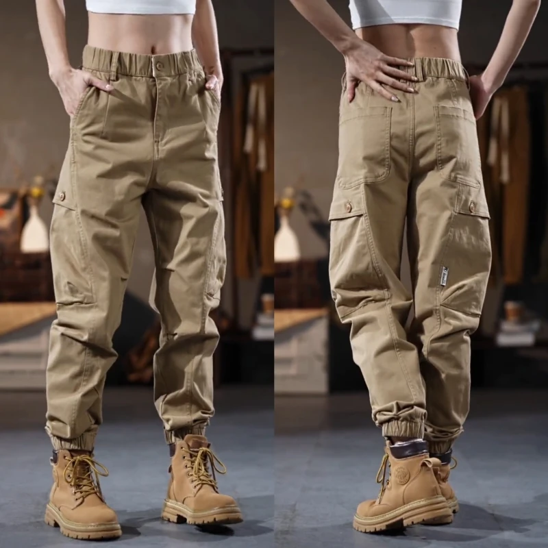 

Retro American Trendy Work Pants Men's Outdoor Versatile Loose Couple Style Cuffed Casual Pants Autumn New Arrival