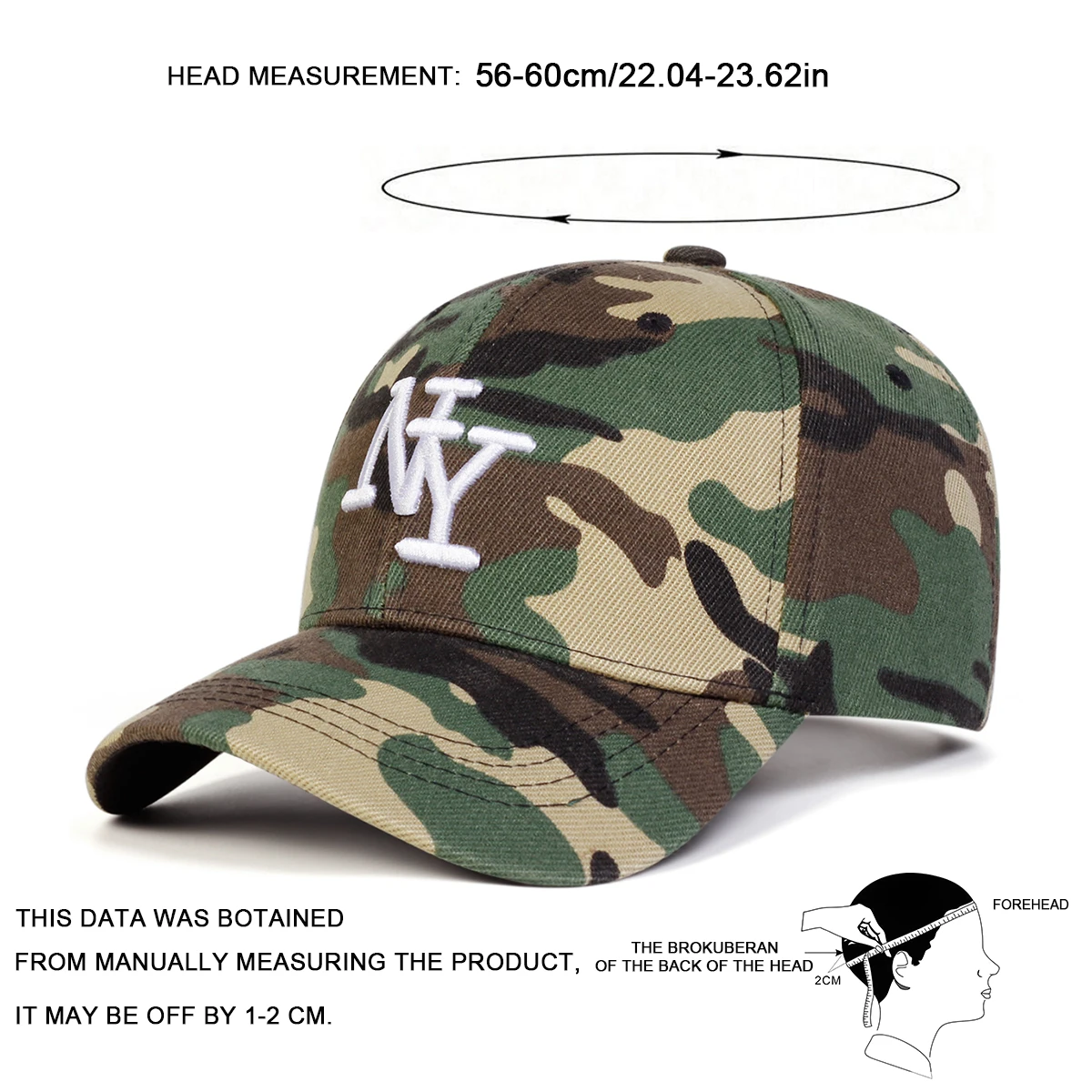 Unisex NY Brief Stickerei Camouflage Baseball Caps Frühling Herbst Outdoor Einstellbare Casual Hüte Sonnenschutz Hut Sport Kappe – Detail 6