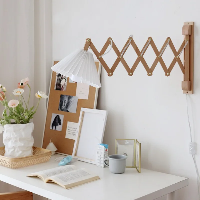 Mid Century Telescopic Wall Lamp Vintage Reading Light for Study and Bedroom Korean Style Wall Decor Modern Home Lighting
