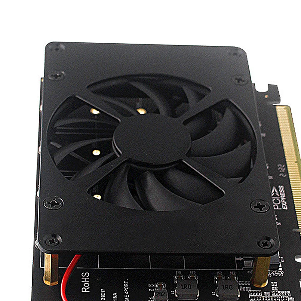 4 قرص اللوحة الأم PCIE الفاصل بطاقة مع بالوعة الحرارة PCIEX16 NVME M.2 MKEY SSD RAID صفيف توسيع 4X32Gbps