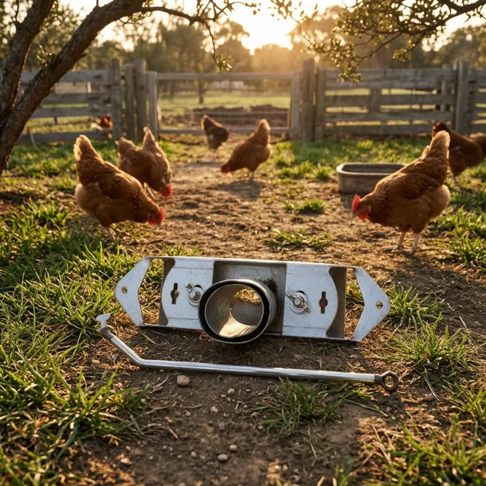 Galvanized Steel Poultry Feeder Trough for Chicken Coop Long Trough Design for Multiple Birds Feeding