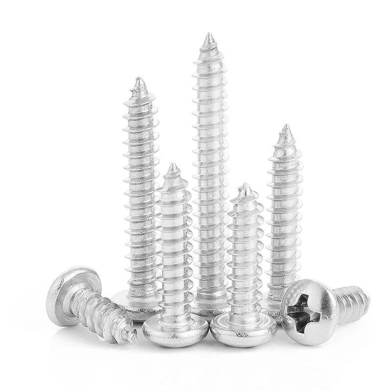 20pcs M3 M4 Cross Round Head Screw Nail 10/16/22/25/30/35/40/45/50/55/60mm 304 Stainless Steel Self Tapping Screws