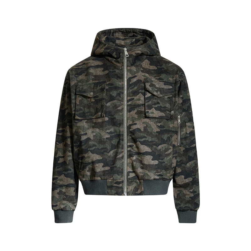 

GXFortune American Retro Heavyweight Multi-ket Camouflage Hooded Jaet Men's Women's Trendy Slim Fit Jaet Casual Cotton...