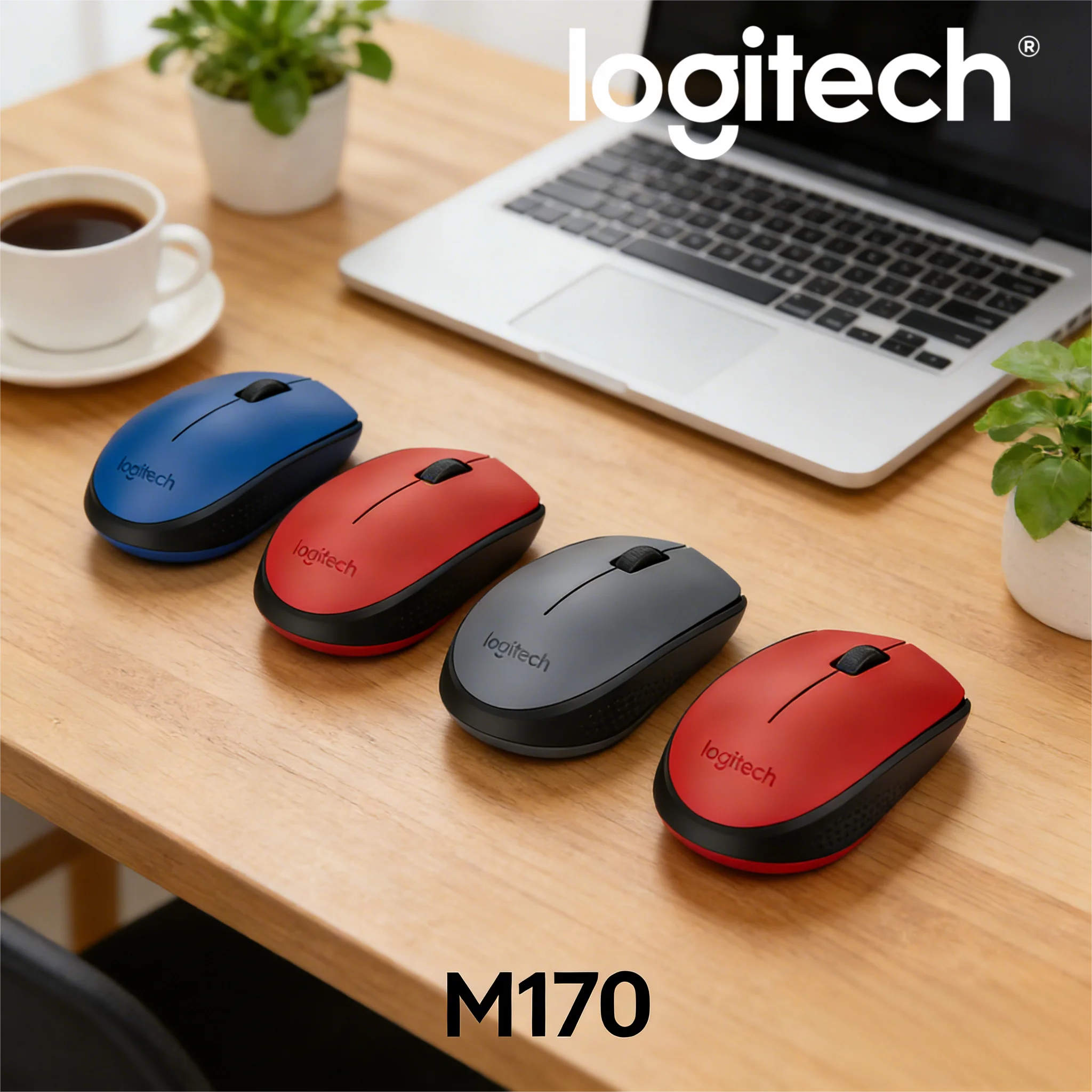 

Logitech M170 wireless mouse,with anti-slip and comfortable grip,USB receiver,suitable for long-term use Ergonomic Grip for Home