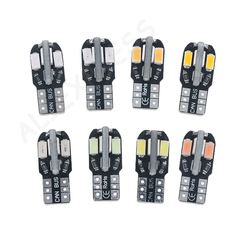 Paquete a granel de 10 bombillas LED T10 5730 SMD, luz de lectura de decodificación, lámpara marcadora de ancho para coche, luz pequeña para matrícula.