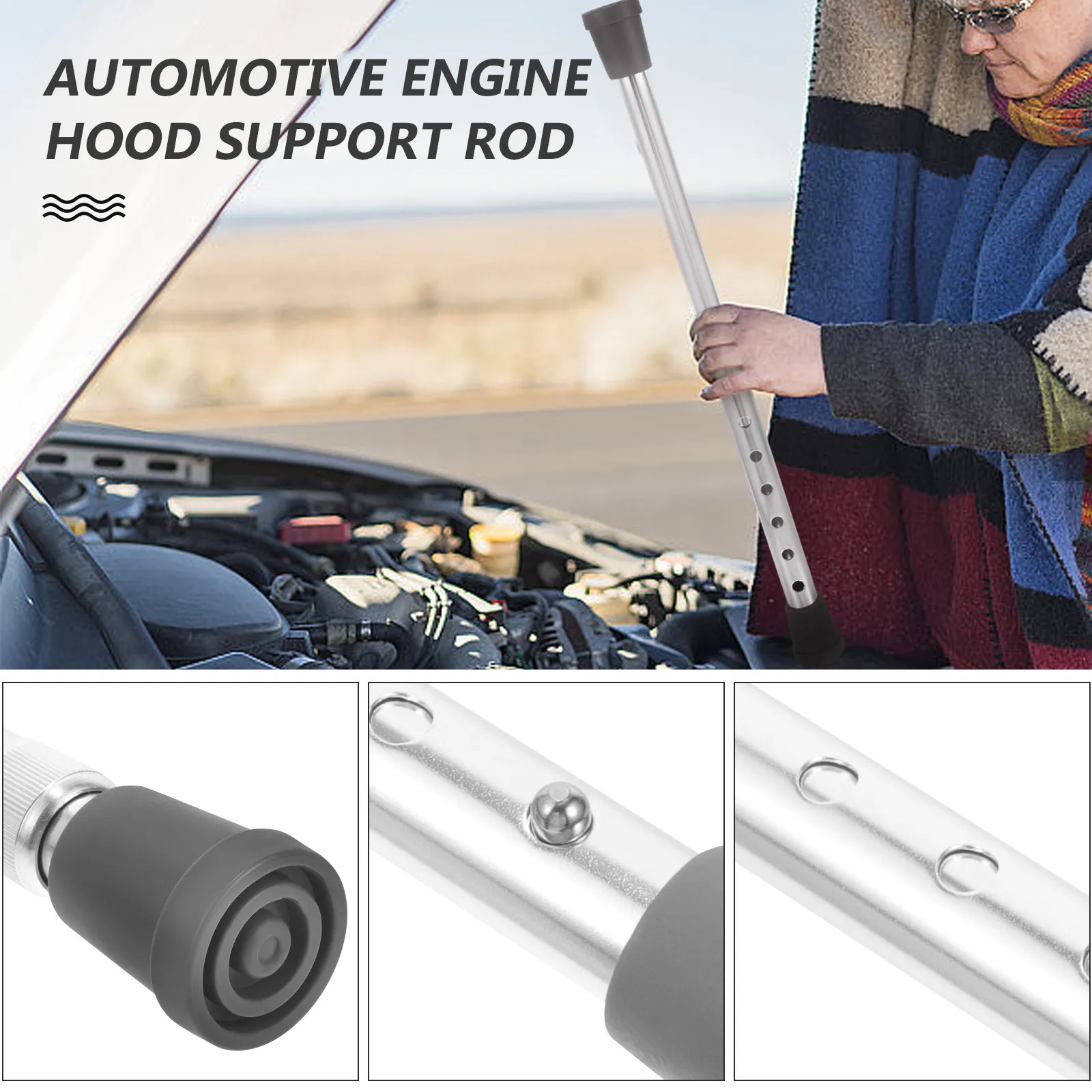 

Tool Retractable Aluminum Alloy Universal Car Hood Prop Rod For Auto Repair Telescoping Support Pole Car Hood Support Prop