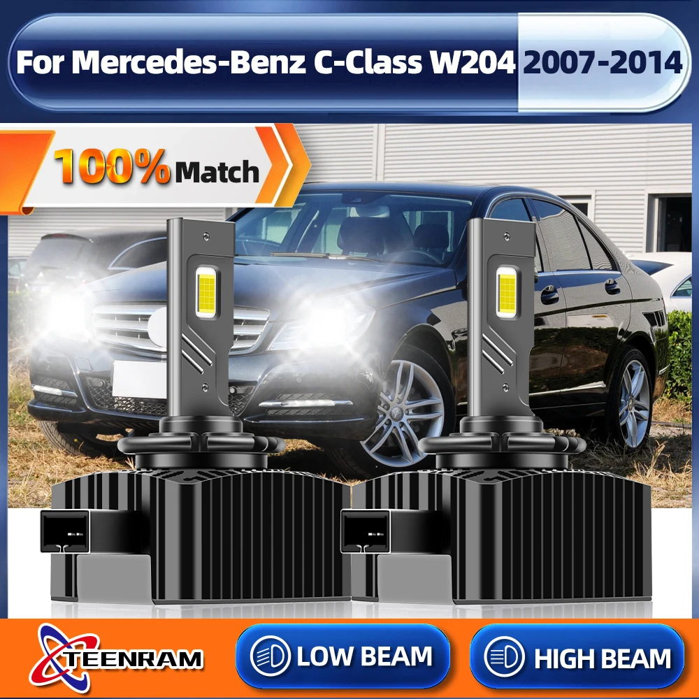 D1S Reflektor Led Canbus Żarówki 120W 60000LM Turbo LED Lampa Samochodowa Plug&Play 12V Dla Mercedes-Benz C-Class W204 2007-2012 2013 2014