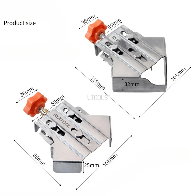 New Right Angle Steel Clamp Carpenter Quick Positioning Clamp for Wood Panel Splicing Mini 90 Degree Right Angle Fixing Clips