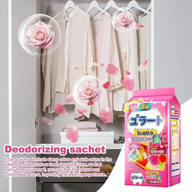 48 упаковок/пакет Дезодорант для гардероба, репеллент от насекомых, камфорные шарики, влагостойкий дезодорант для гардероба, долговечный репеллент от ароматов