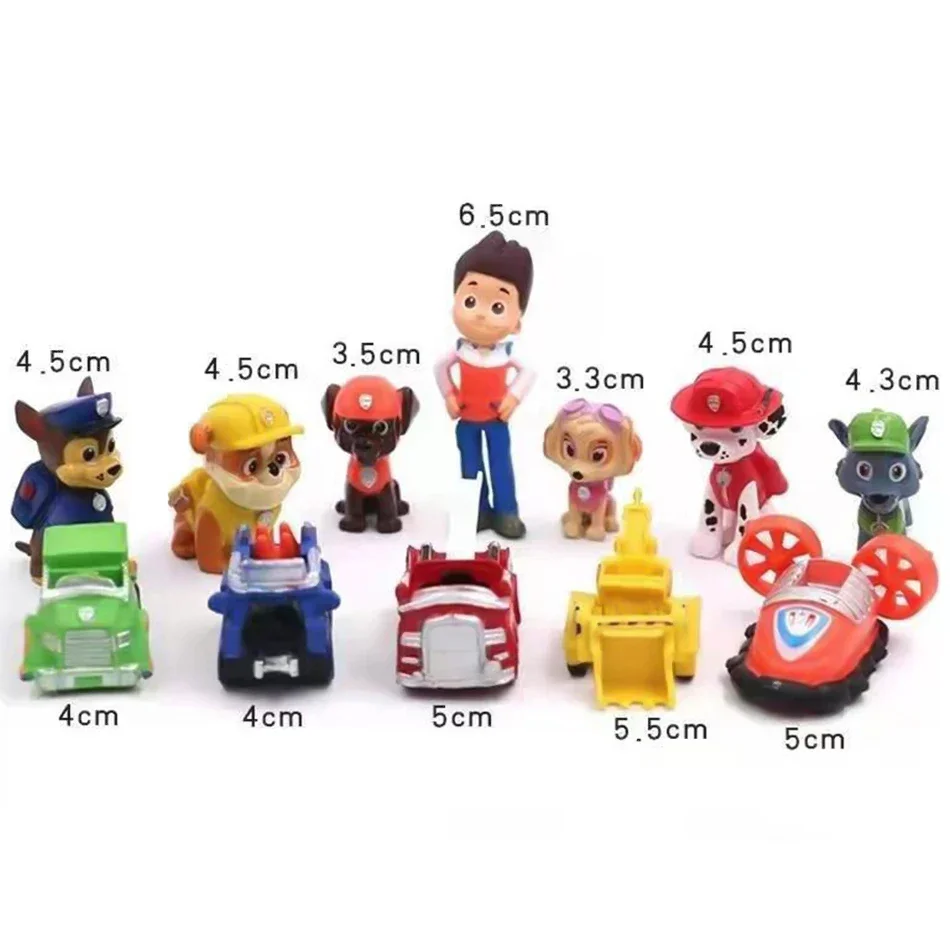 202812 Stück Anime Paw Patrol Figuren, Cartoon PVC-Modellpuppen, Spielzeugautos für Kinder, Geburtstags- und Weihnachtsgeschenk – Detail 3
