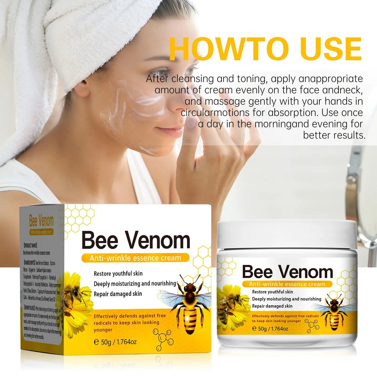 Bee Venom Cream Repair Hand And Foot Skin Redness And Itchiness Moisturizing And Smoothing Skin Care Cream Body Care Gift