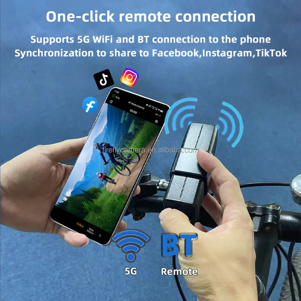 Sport HD Mini Wireless Kamera Wasserdicht 8MP Multifunktionshandbuch für YouTube Sportkamera für Motorrad