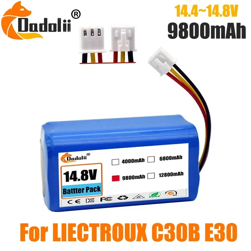 

14.4V 9800mAh 100% New Original Battery Pack for Lirctroux C30B Robot Vacuum Cleaner Lithium Cell