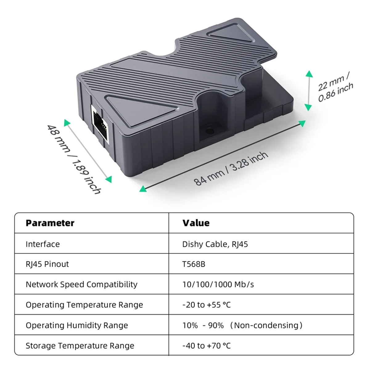 For Starlink Dishy Cable Adapter to RJ45 Connection for StarLink Ethernet Adapter PoE Injector for Starlink