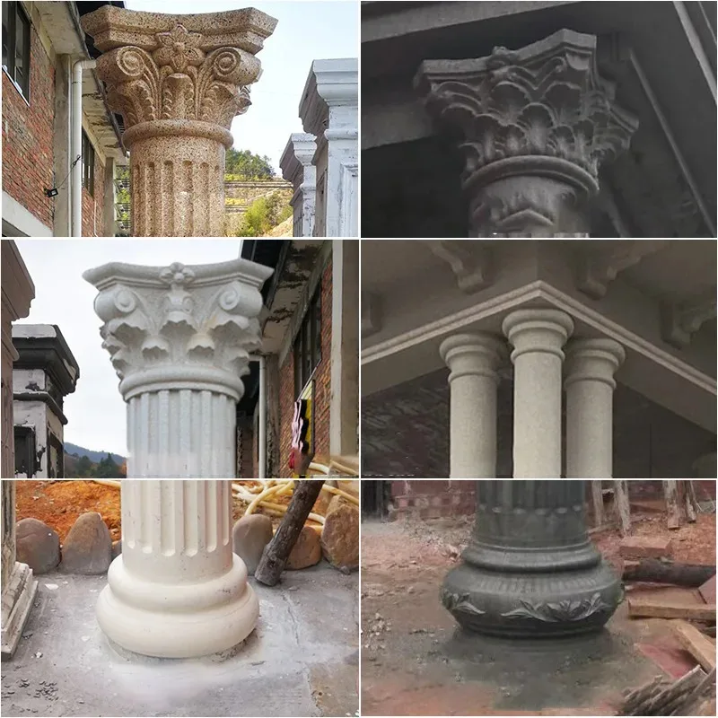 

European Roman Column Head and Foot cement Mold Villa Outdoor Garden Gate Fence Thickened Concrete Column Cap and Foot Mold