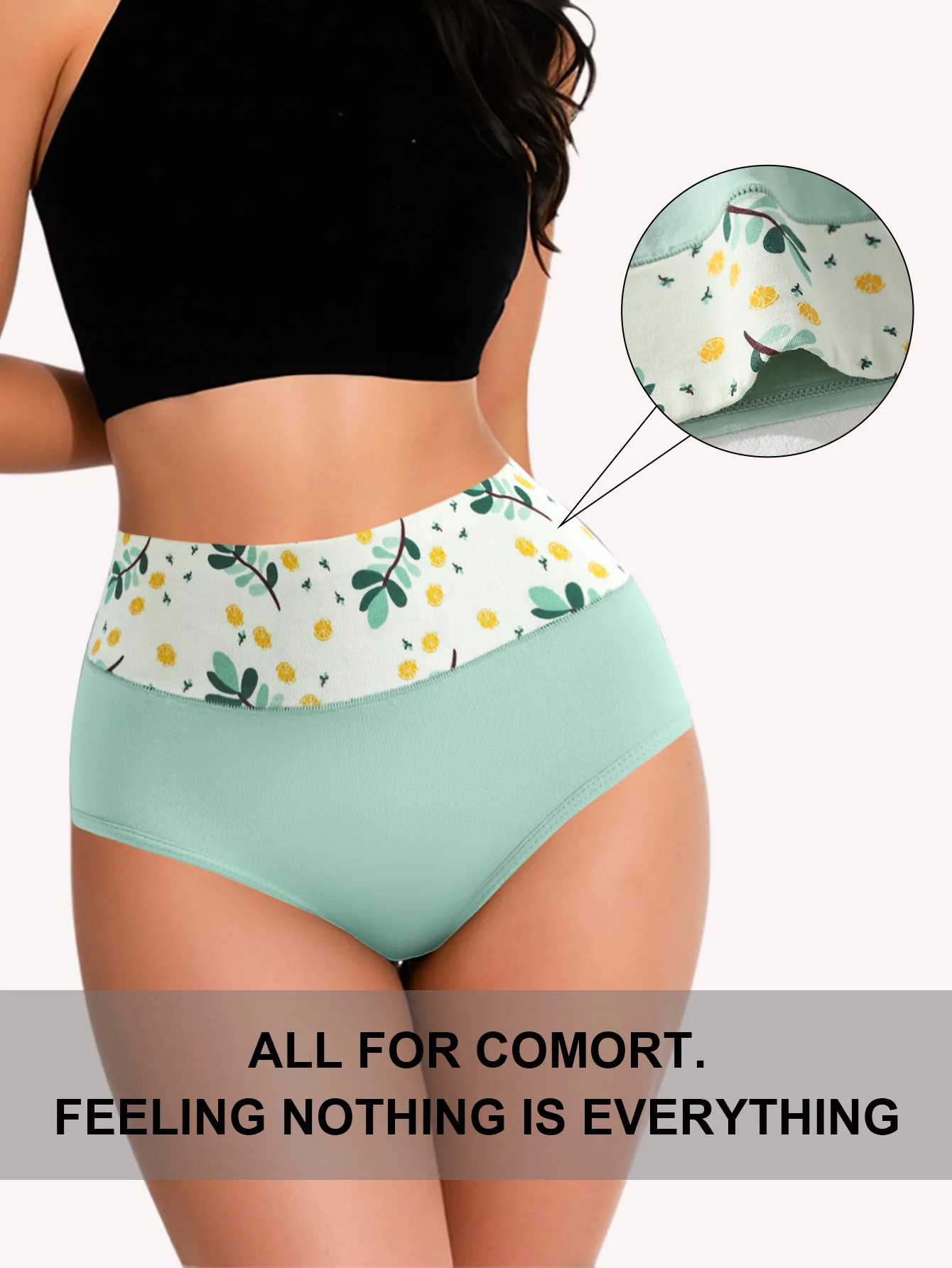 4-Pack High-Waist Abdomen Control Women's Underwear Breathable Spring Summer Co… - Image 3