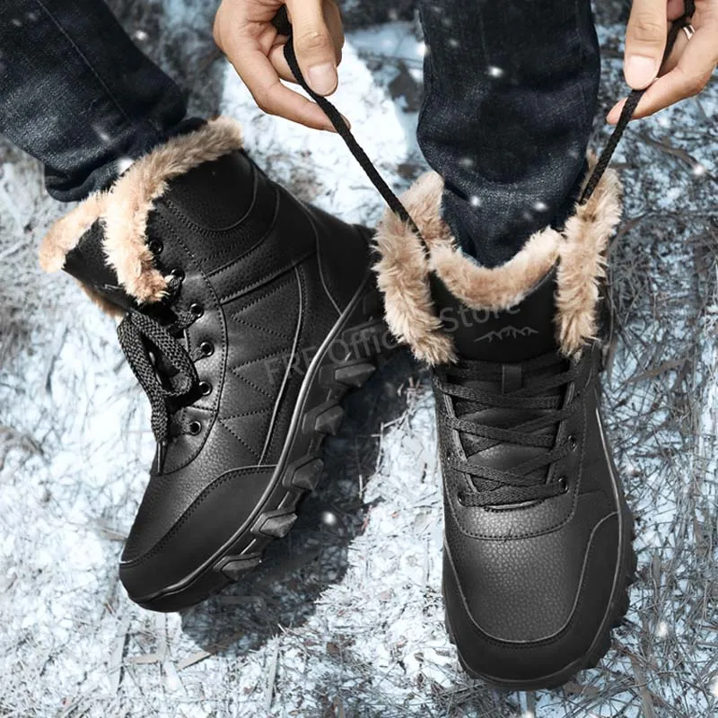 Men's Snow Winter High-top Warm Boots Winter New Warm Plush Snowmobile Boots Accessorie Work Outdoors Comfortable Soft Anti Slip