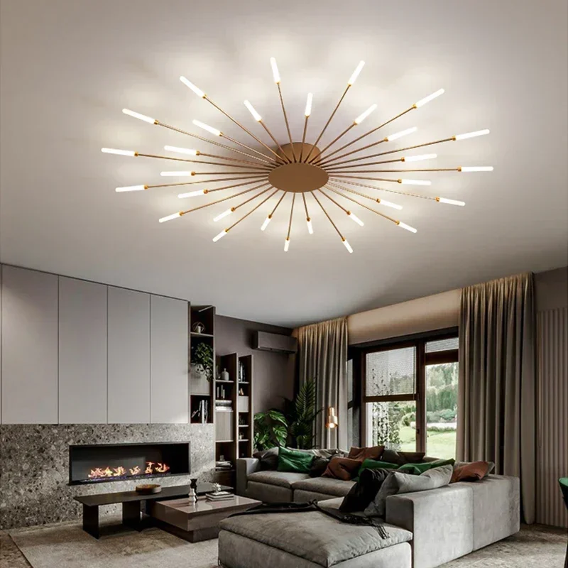 Modern Fireworks Led Ceiling Chandelier Lamp Indoor Lighting for Living Room Bedroom Home Decoration Kitchen Dining Table Light