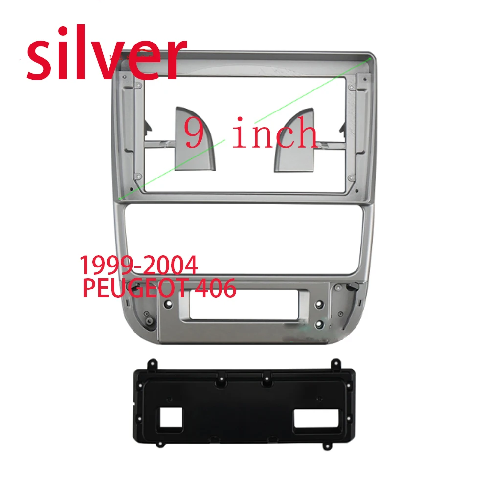 9 Inch Audio Frame Radio Fascia panel is suitable for 1999-2004 PEUGEOT 406 Install Facia Console Bezel Adapter Plate Trim Cover