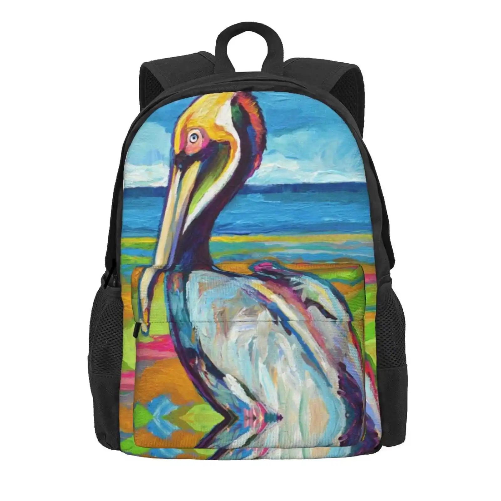 Colorful St Pete Pelican Hot Sale Schoolbag Backpack Fashion Bags Pelicans Pelican Town Florida Nature Sea Florida Bird