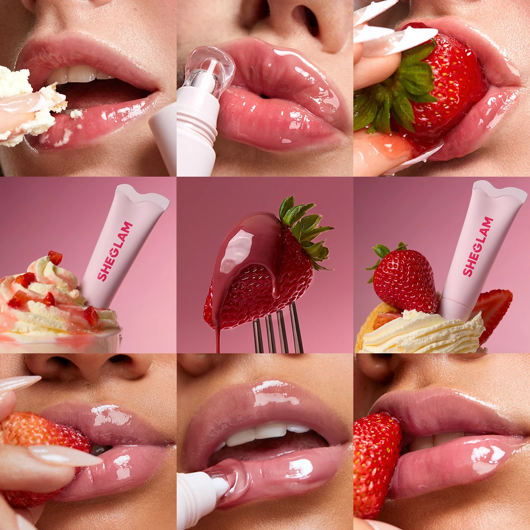 مجموعة ملمع شفاه مكونة من أربع قطع من Sheglam ملمع شفاه ملون ومرطب وحلوى الفراولة وحلوى الشفاه وتقليل خط الفاكهة والعناية بالشفاه الكورية #6