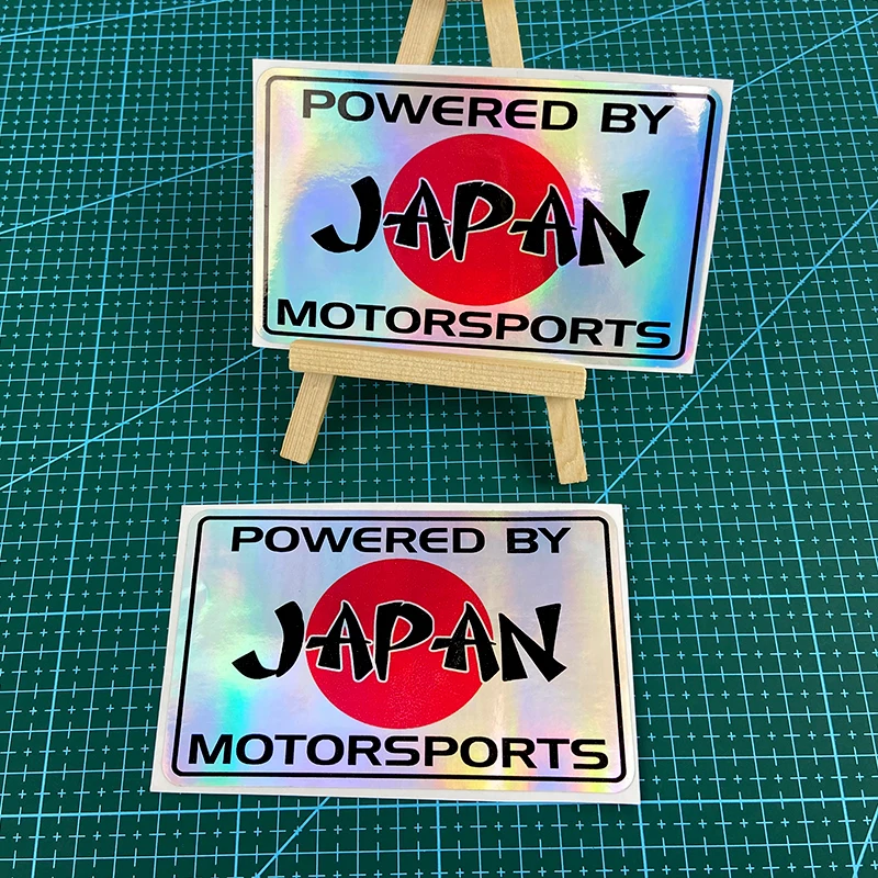 POWERED BY JAPAN JDM Rainbow Laser Stickers Waterproof Sunscreen Vinyl Decals For Motorcycle Fuel Tank Car Window Decor view 3