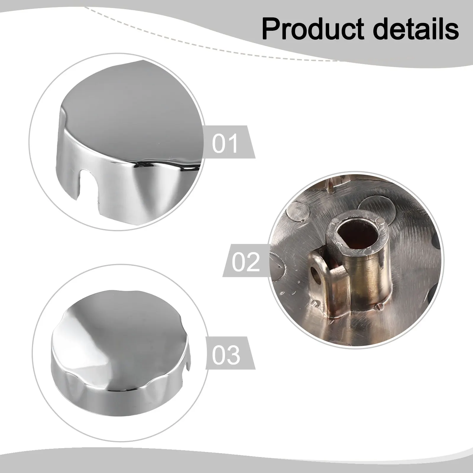 1PC Bathtub Rotating Knob 75mm Diameter With 10mm Hole Chrome Finish Plastic Bath Control Handle For Tub Overflow Prevention