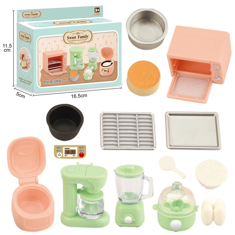 1Set 1:12 Dollhouse Miniature Rice Cooker Microwave Oven Juicer Egg Steamer Kitchen Supplies Model Decor Toy Doll House Accessor